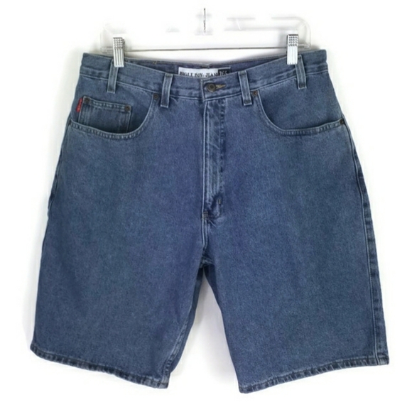Vintage Bugle Boy 765 Medium Wash Flat Front Denim Jean Shorts Mens Size 32 x 11 - Picture 9 of 14